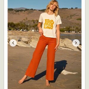 Women's Wide Leg Orange Pants